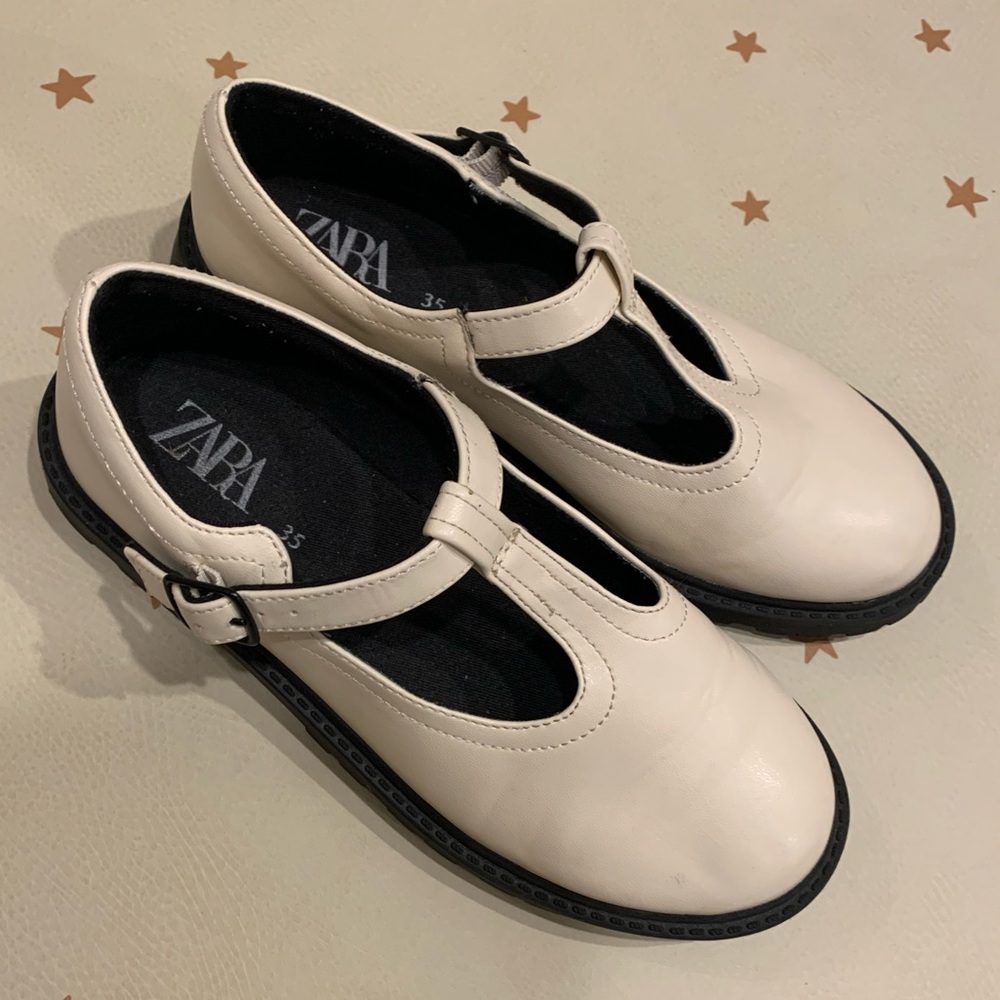 White T- strap kids shoes